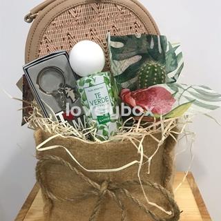 Bolsa macetero yute té verde I Love Mamá- regalo personalizado - Imagen 1