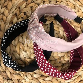 DIADEMA NUDO ROSA NUDE MIX CON LUNARES - Imagen 2